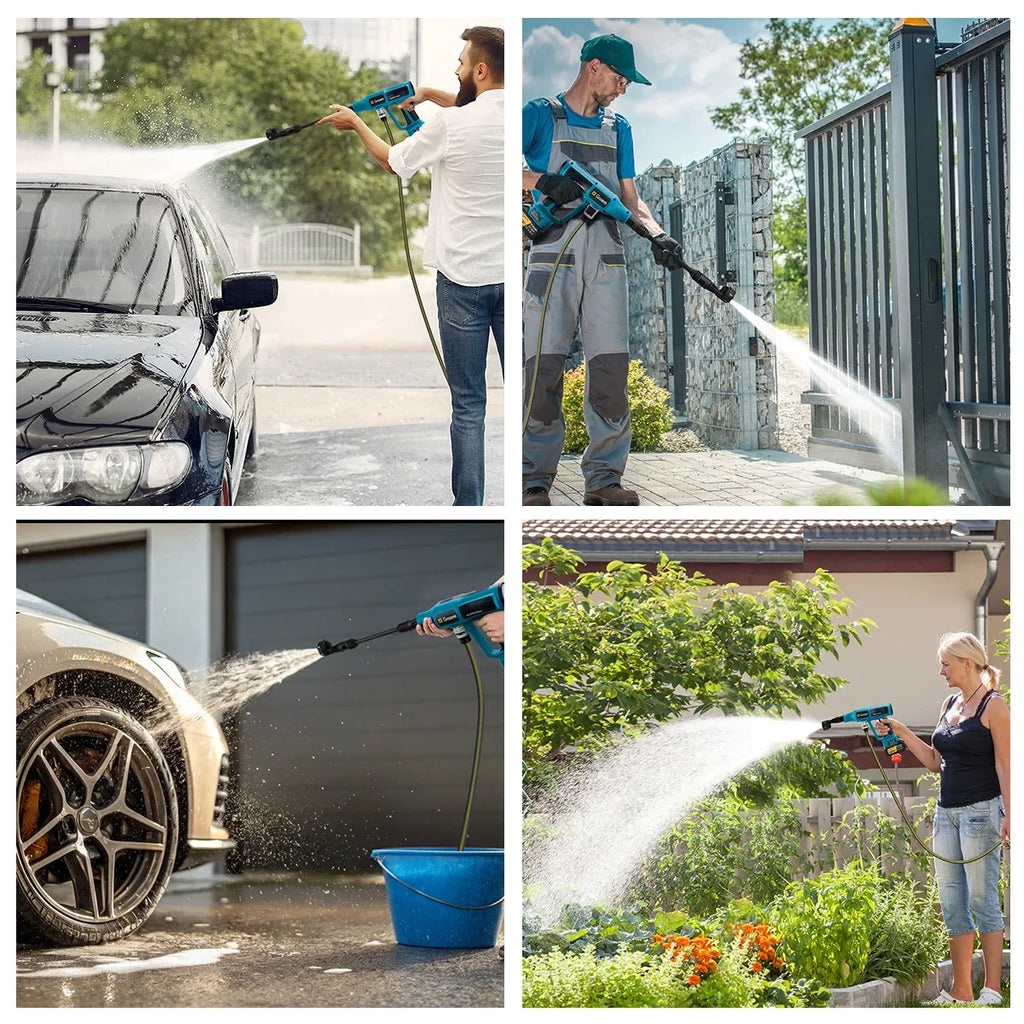 250 Bar Brushless Electric Pressure Washer Gun – 4-Speed Digital, 7L/min, Makita 18V Compatible, Foam Cannon Kit