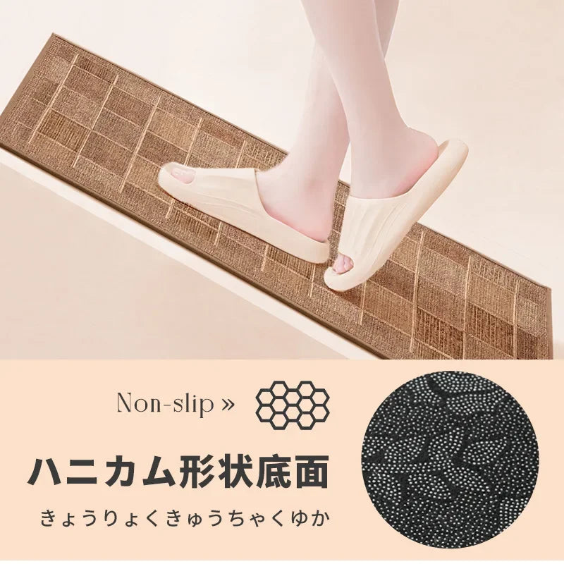 Japanese Kitchen Mat – Long Non-Slip Water & Oil Absorbent Quick-Dry Floor Rug