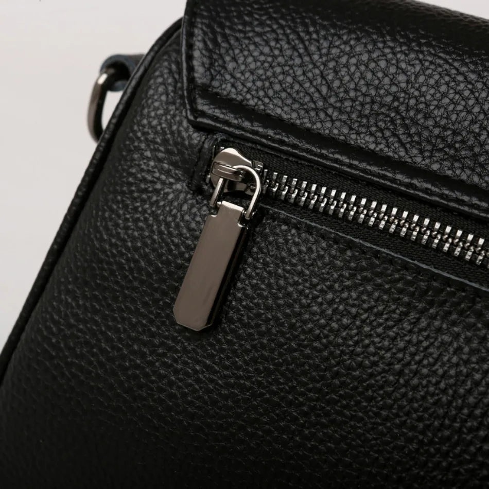 VANDERWAH 100% Genuine Cow Leather Flap Crossbody Shoulder Bag – Designer Messenger Handbag for Women