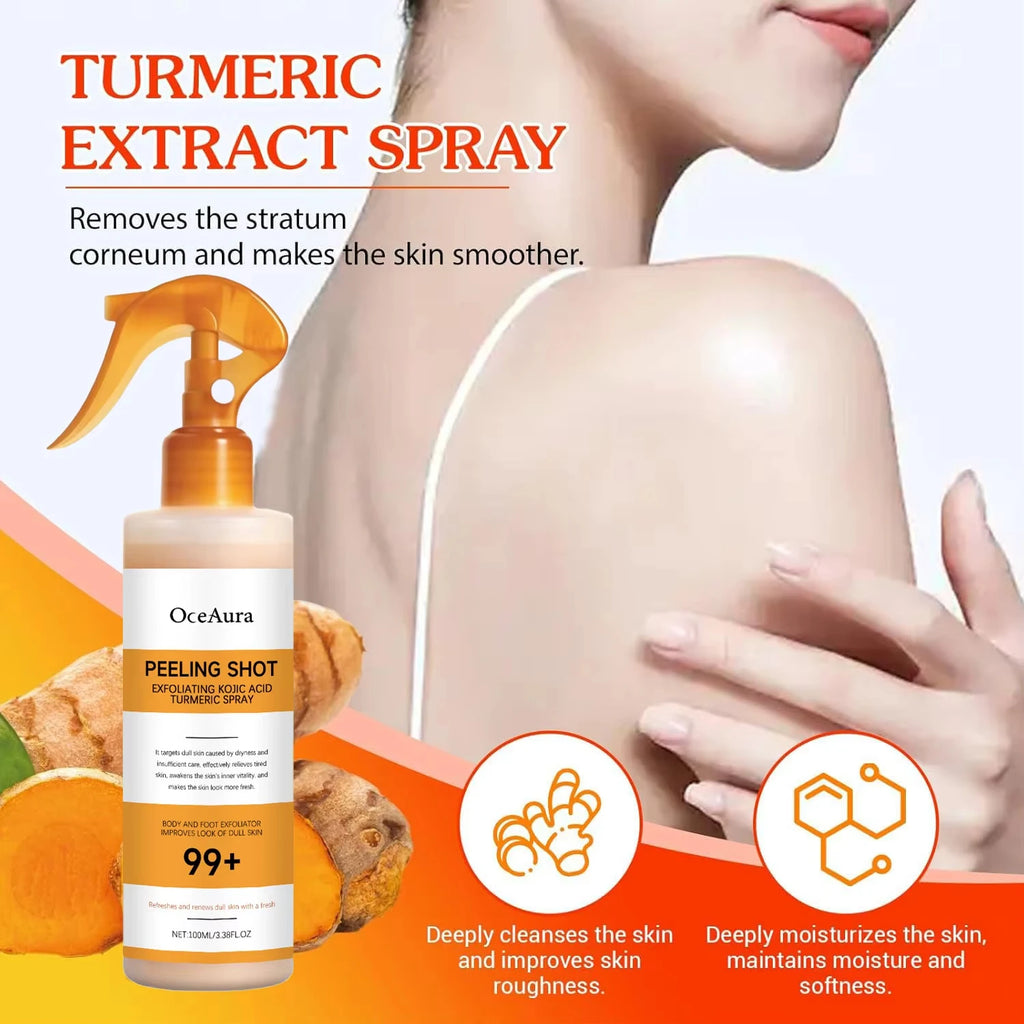 Kojic Acid Turmeric Exfoliating Body Spray – Brightening Peeling Solution 100ml