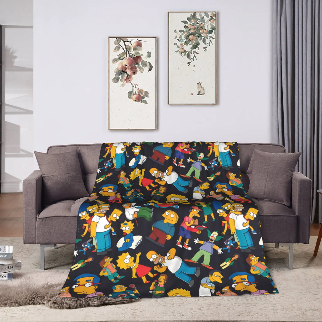 Simpsons Character Super Soft Plush Throw Blanket – Flannel Fleece Bedspread
