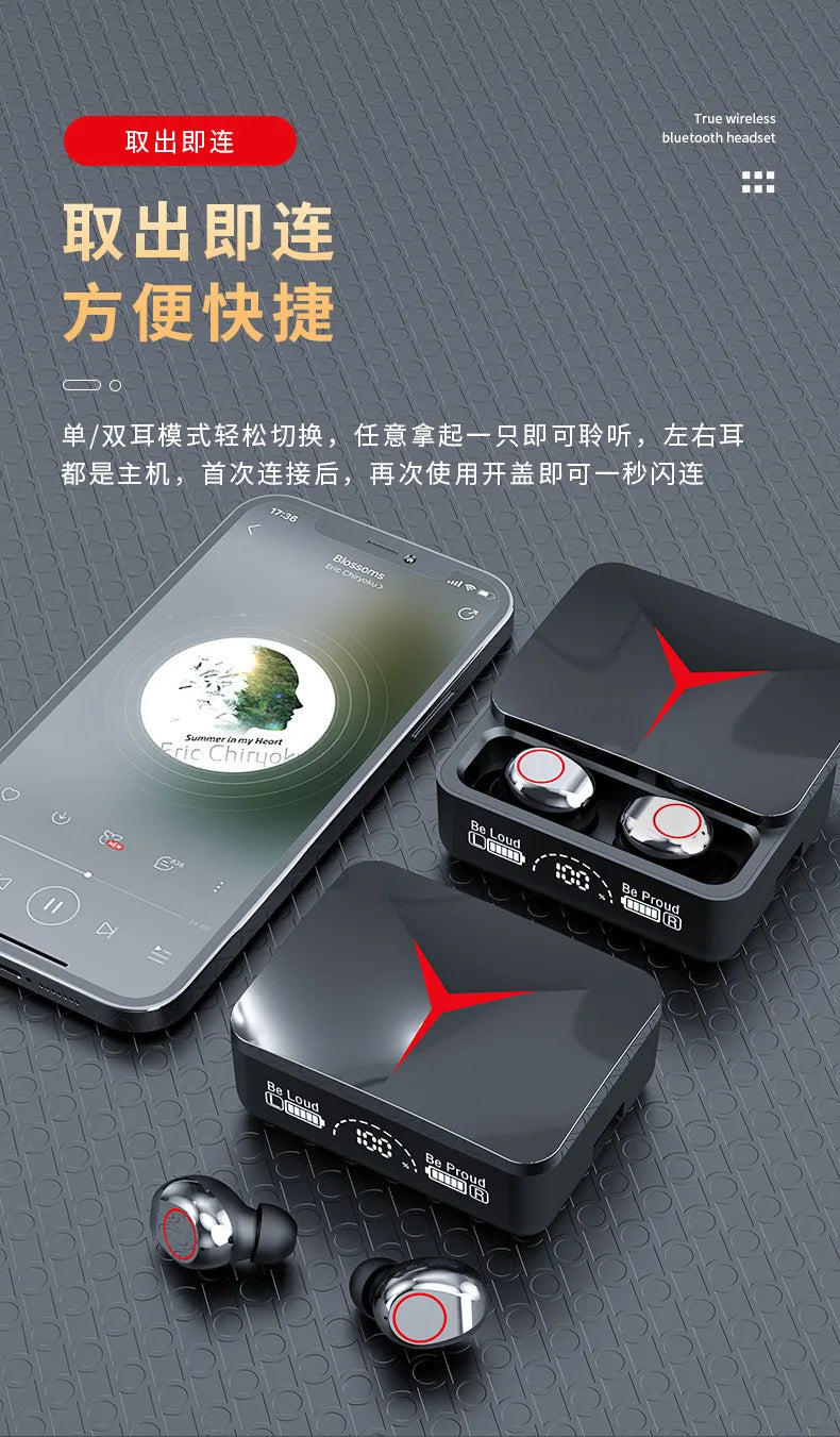 M90 Wireless TWS Bluetooth Earbuds — HIFI Gaming Headset with Mic