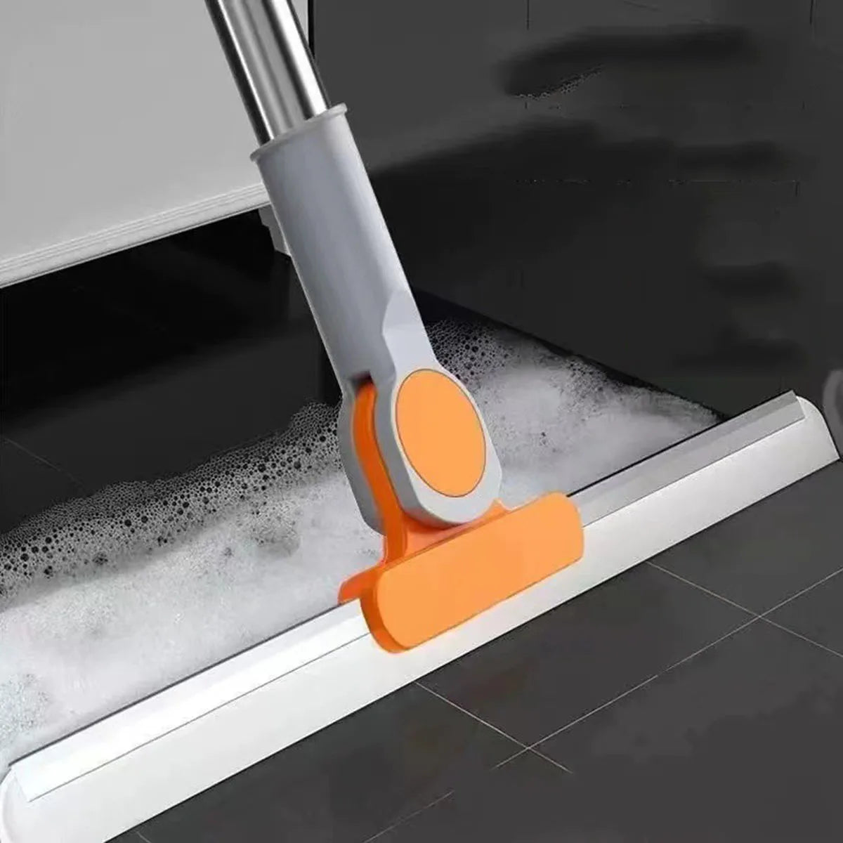 Silicone Scraper Broom Magic Wiper – High-Reach Floor Mop, Glass Wiper & Bathroom Sweeper
