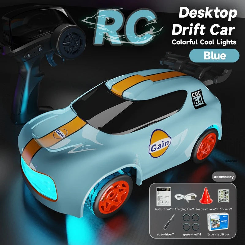 1/64 Scale Mini 4WD RC Drift Racing Car – Type-C Rechargeable Desktop Racer