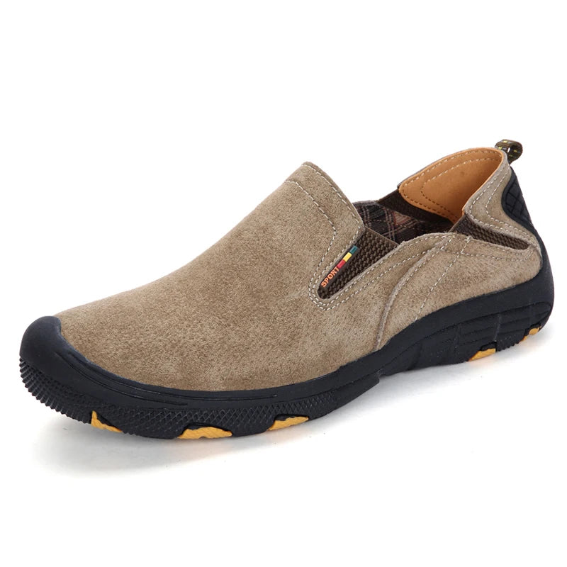 Men's Cow Leather Cotton-Lined Slip-On Loafers