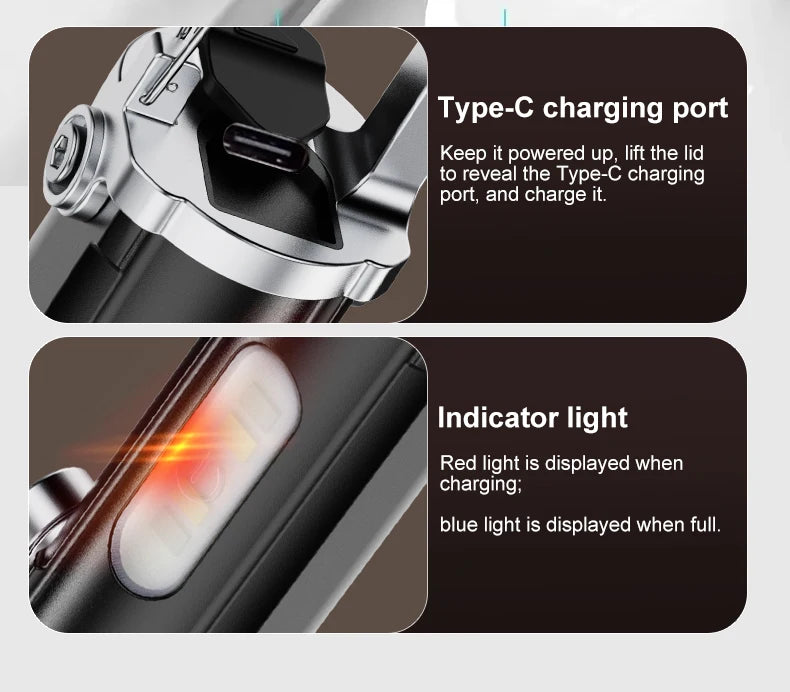 Rechargeable EDC Magnetic Mini Work Light – Adjustable LED Camping Lamp for Hiking, Fishing & Emergencies