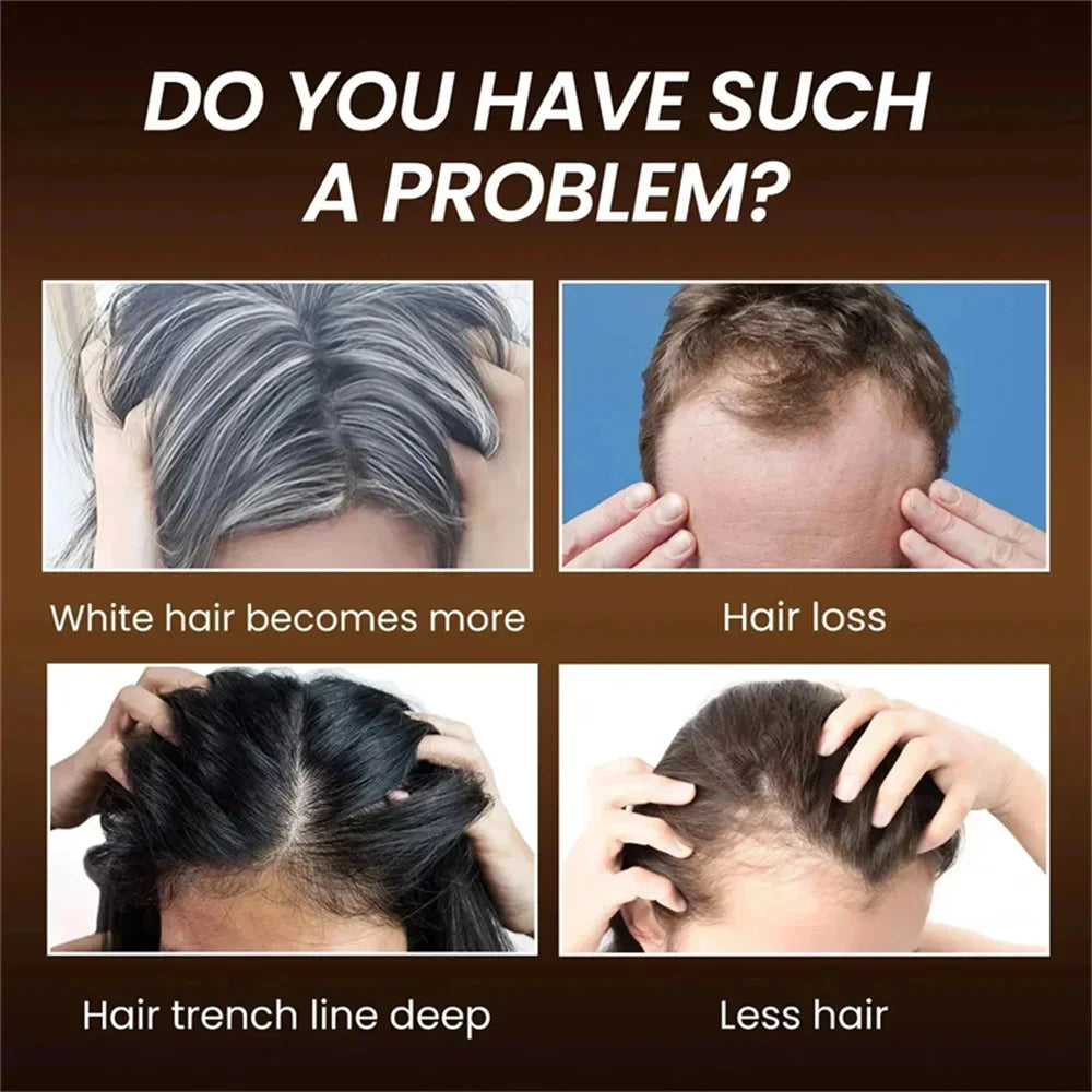 Herbal Anti-grey Hair Treatment Serum Cream White To Black Permanent Repair Natural Color Nourish Scalp Hair Care Products