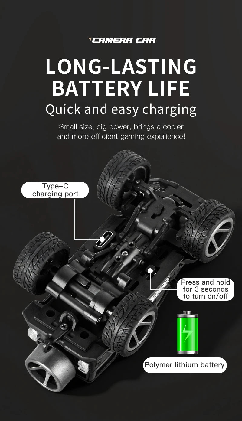 KF32 1:64 Mini RC Climbing Car with LED Lights & HD Camera – Alloy Remote Control Toy