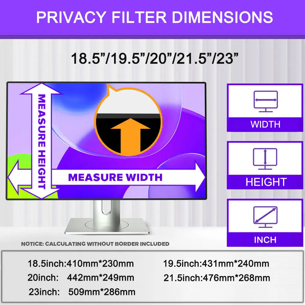 23" Anti-Blue Light Privacy Screen Filter — 16:9