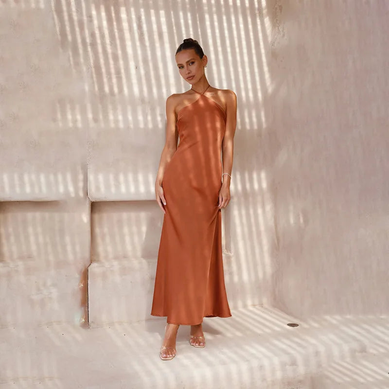 Sleeveless Backless Slim Maxi Party Dress — Sexy Solid Temperament Formal Dress