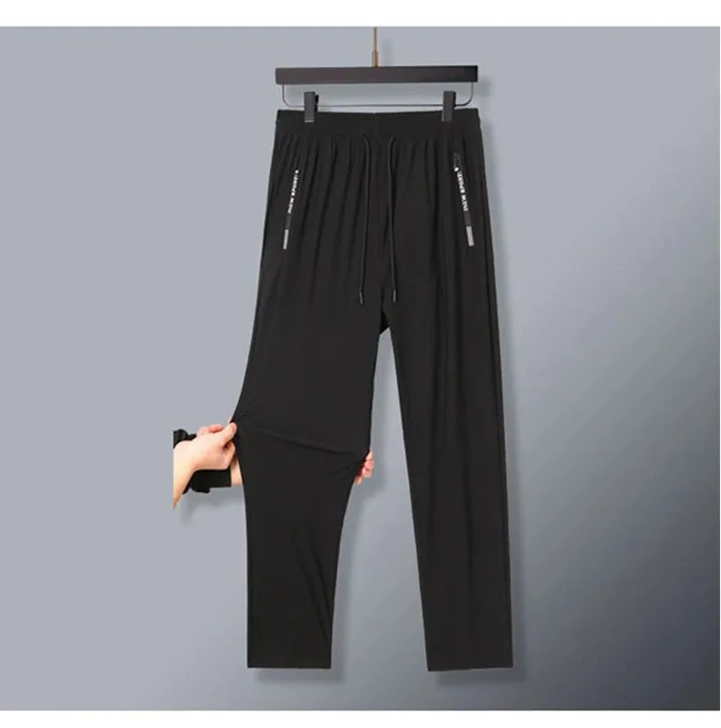Men's Ice Silk Wide Leg Casual Pants — Lightweight Breathable Trousers