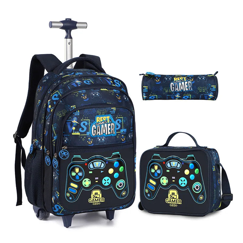 Rolling School Backpack – Boys Wheeled Book Bag