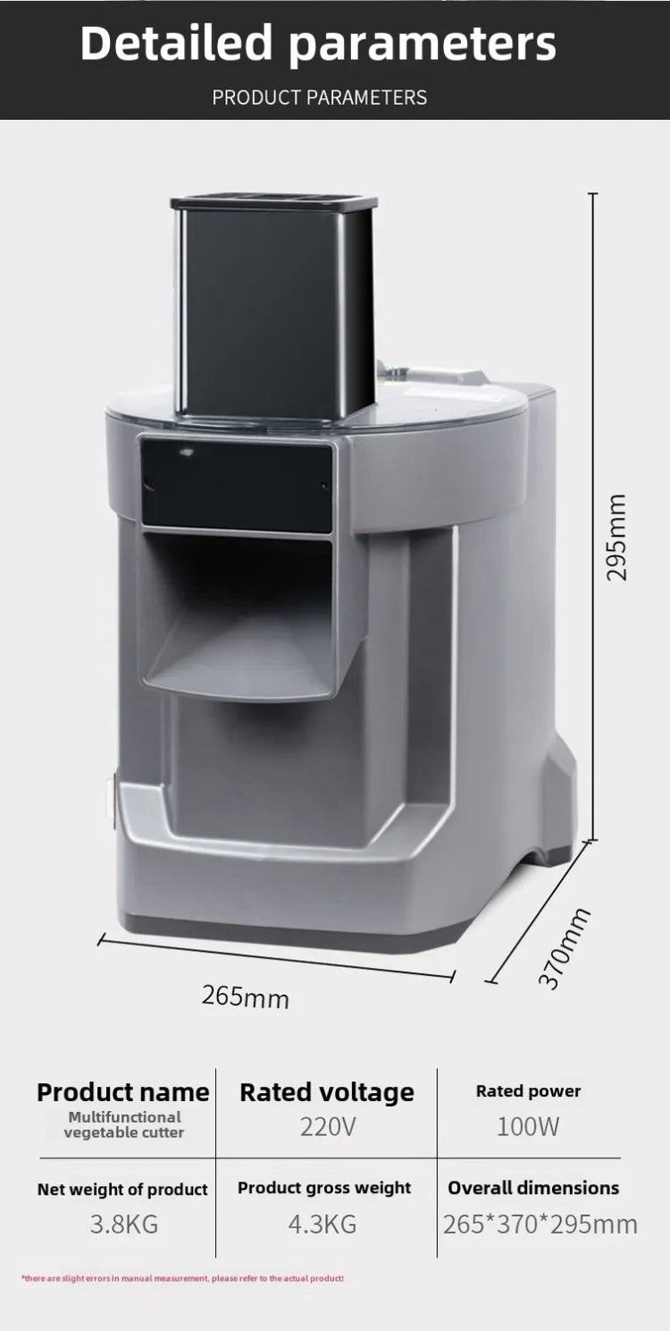 3-in-1 Commercial Food Processor & Vegetable Slicer – Electric Slicing, Shredding & Dicing Machine, 110V/220V