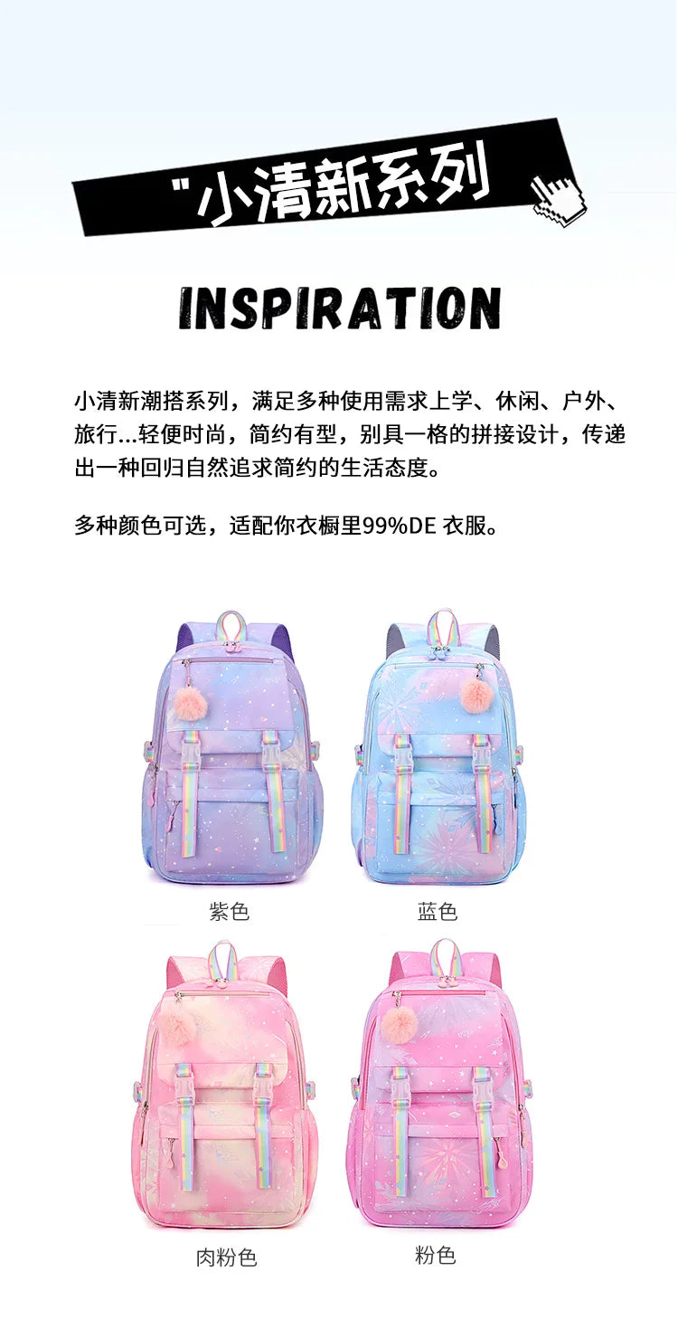 Custom Print Nylon Backpack – Laptop School & Travel Bag for Women