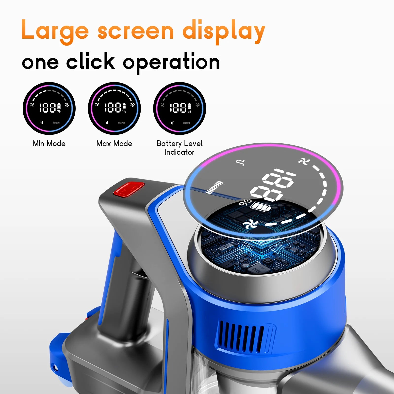 Honki 78KPA Cordless Vacuum Cleaner — LED High Power Wet & Dry Handheld for Pet Hair & Carpet
