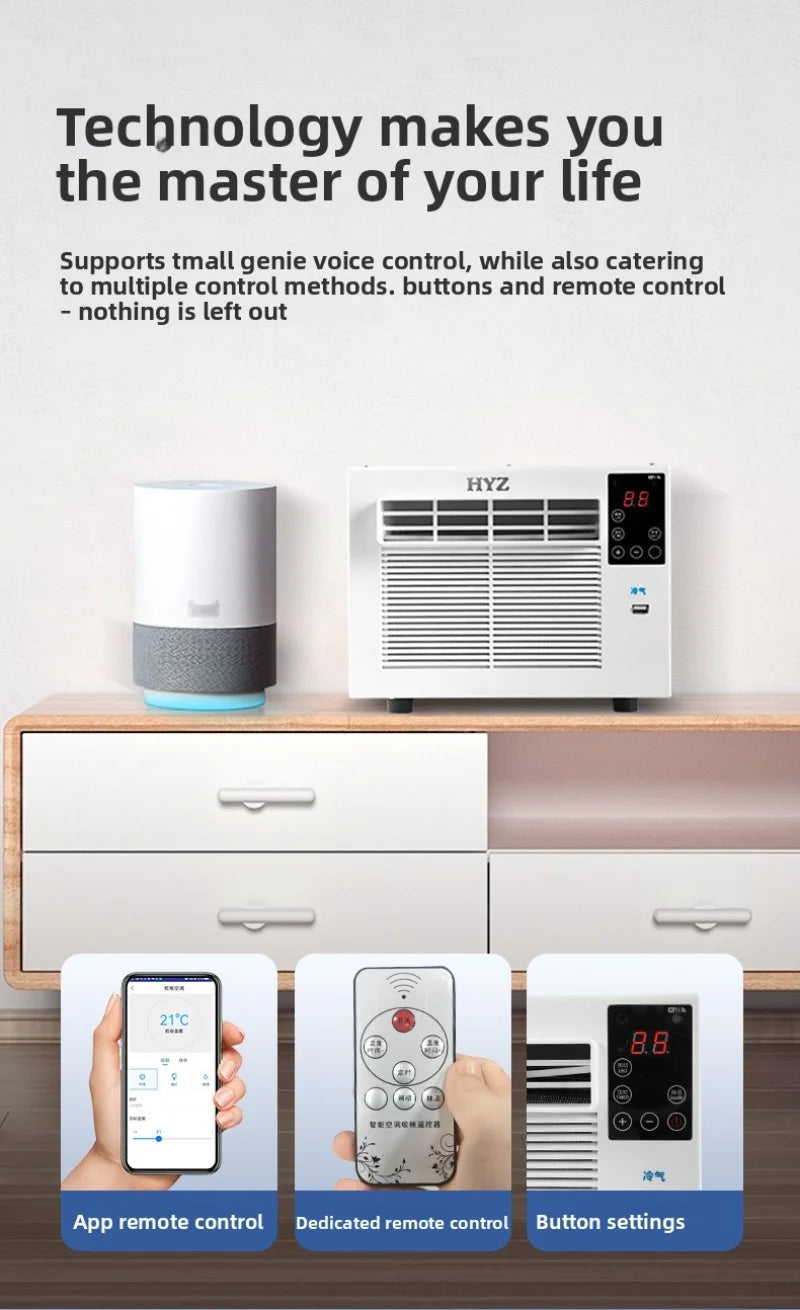 Portable Air Conditioner with R290 Refrigerant — Real Compressor Mini Window AC with Fast Cooling & Remote Control