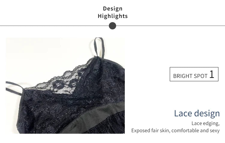 Lace Babydoll Chemise Nightgown with G-String
