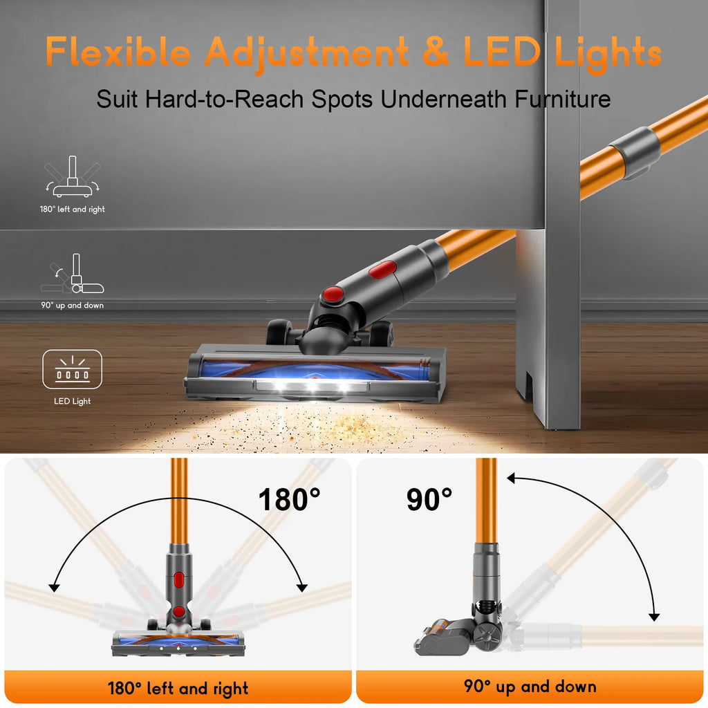 Honki 78KPA Cordless Vacuum Cleaner — LED High Power Wet & Dry Handheld for Pet Hair & Carpet