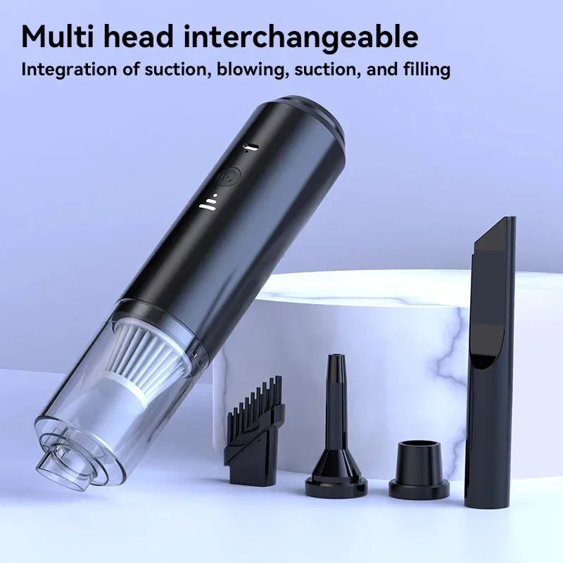 Cordless Mini Car Vacuum Cleaner – White Handheld