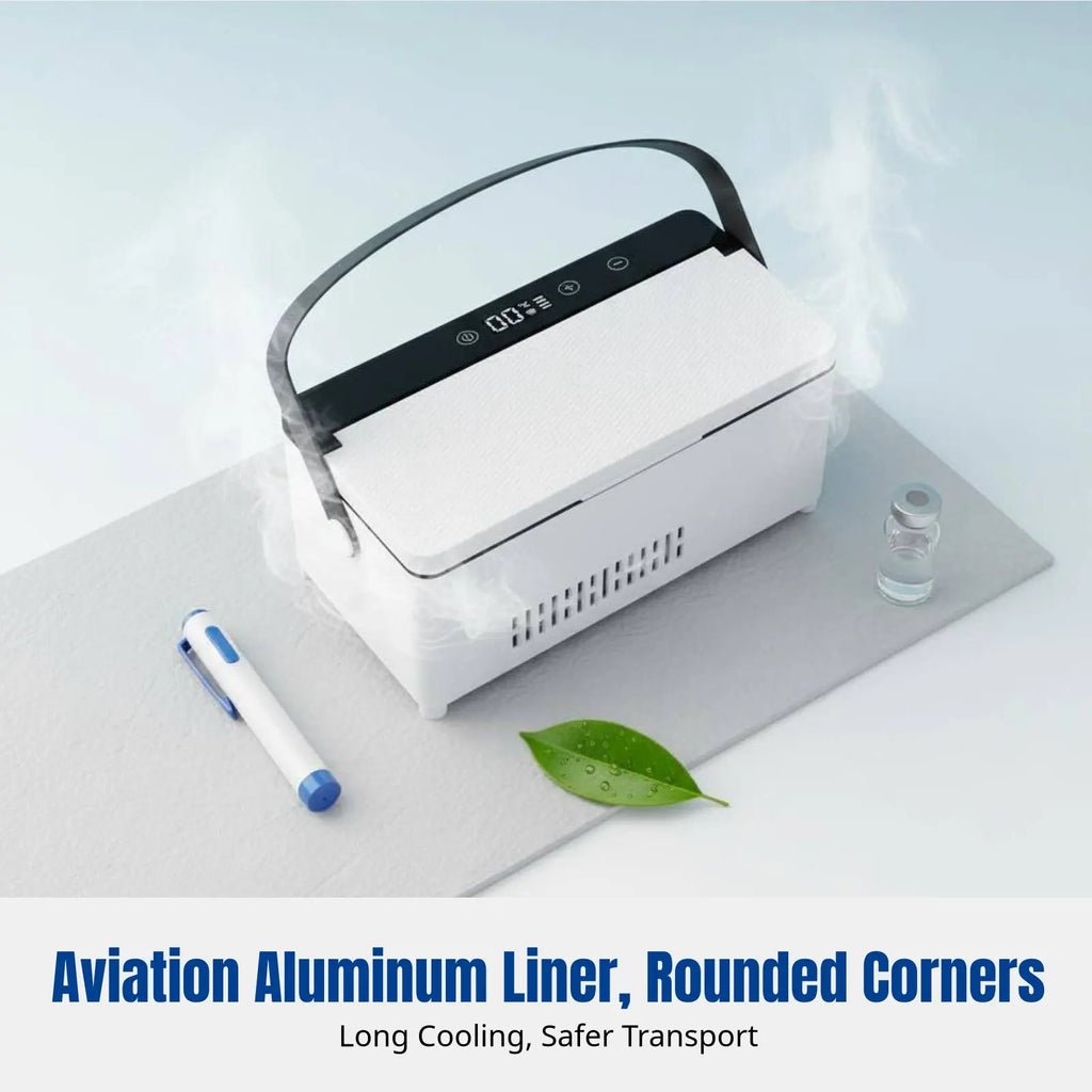 Portable Insulin Cooler Box – Rechargeable Mini Fridge, Large Capacity Medicine Storage for Travel & Airplane Approved
