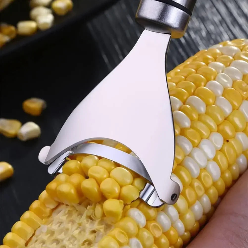 Stainless Steel Corn Peeler – Serrated Kernel Stripper