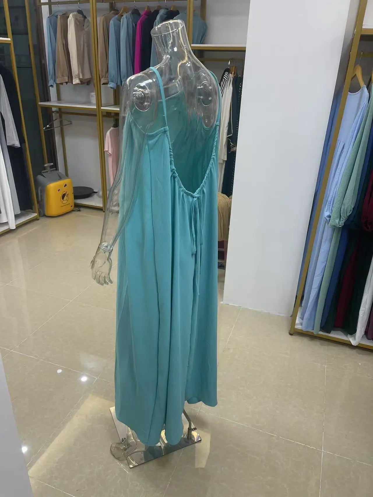 Women's Strapless Backless Loose Maxi Dress – Comfortable Sleepwear & Casual Home Dress