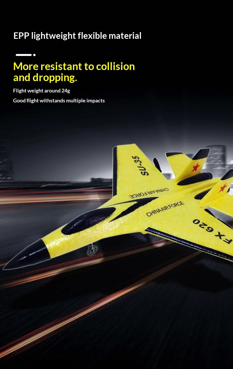 SU35 Scale 2.4G RC Fighter Glider Airplane – EPP Foam Hobby Plane for Kids & Beginners