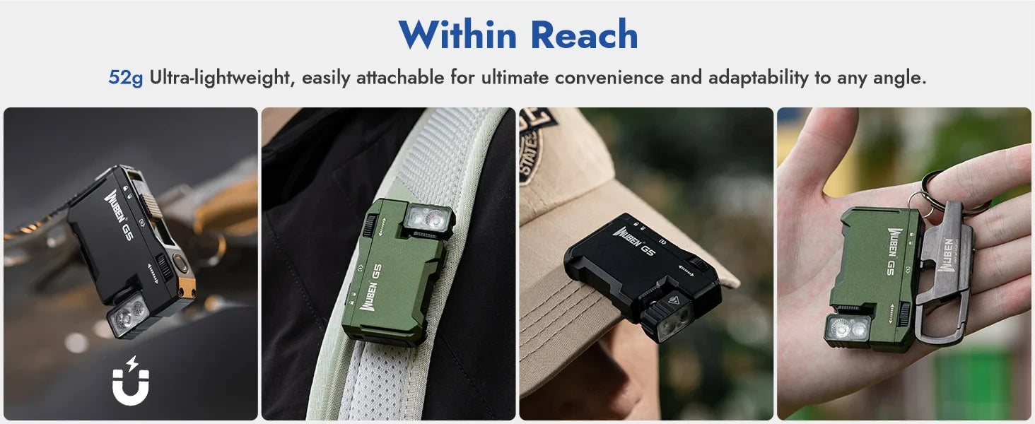 WUBEN G5 EDC Flashlight – 400 Lumens Dual Light Sources with RGB Light & Portable Pocket Design