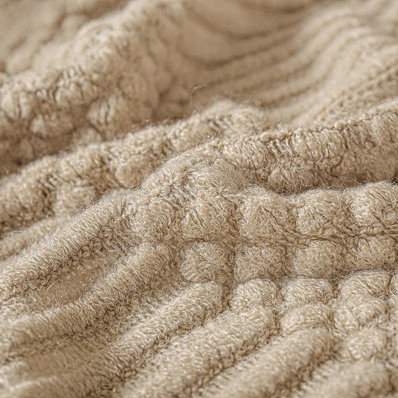 Knitted Acrylic Throw Blanket with Tassels – Chunky Farmhouse Style, 28 Colors & 2 Sizes
