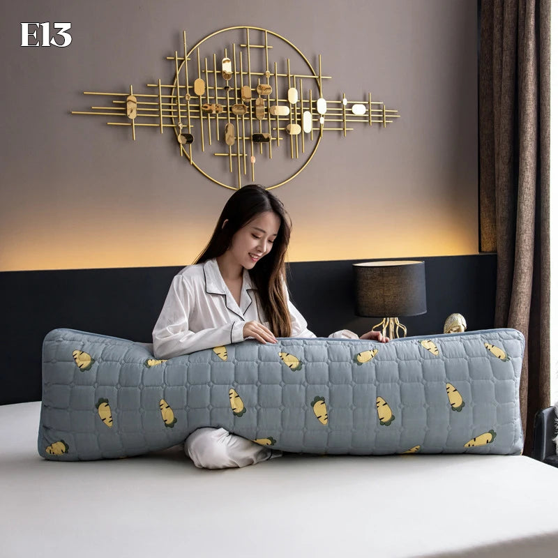Quilted Long Body Pillow Case – Soft Cotton Cartoon Print, 120/150/180cm