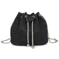 Sparkling Rhinestone Embellished Drawstring Crossbody Bag, Multi-Functional Bucket Purse, Formal Handbag for Women Daily Commute