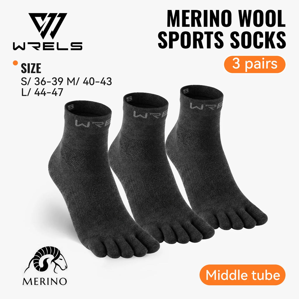 Merino Wool Five-Toe Socks for Running & Hiking