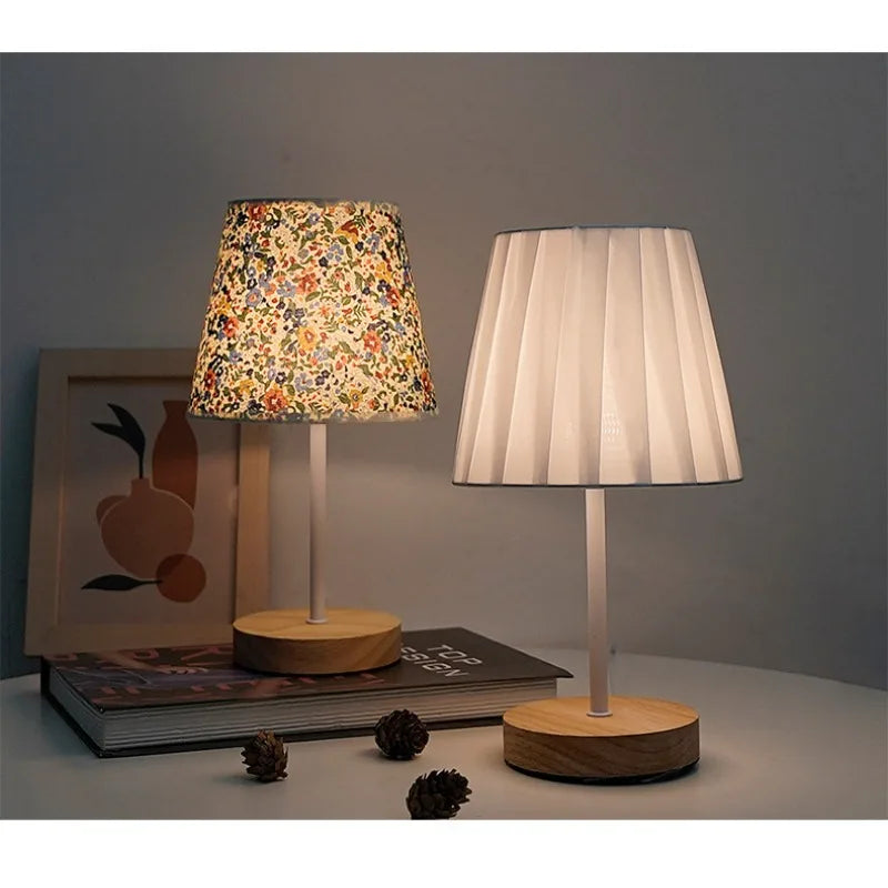 Fabric Shade Table Lamp – Compact LED Bedside Light