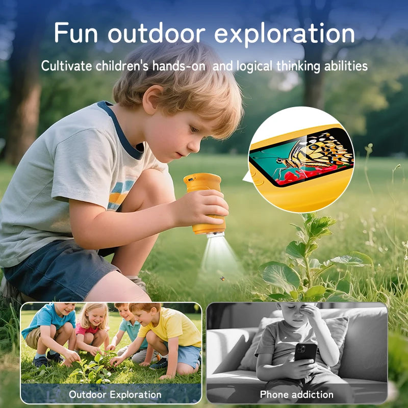 1000X Handheld Digital Microscope for Kids — 2" HD Screen, Rechargeable, Portable STEM Gift