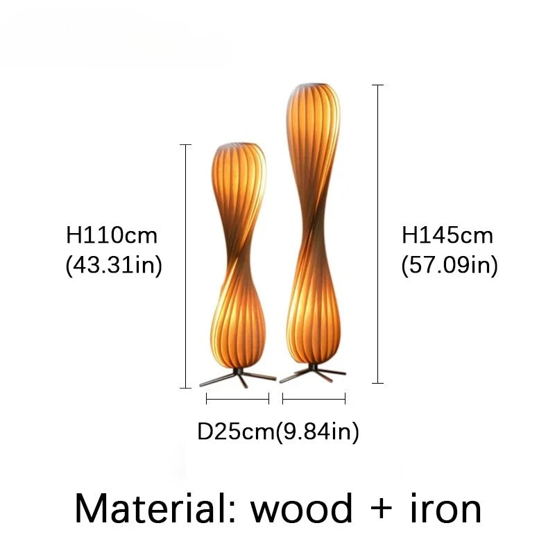 Sculptural Floor Lamp – Twisted Shade Design