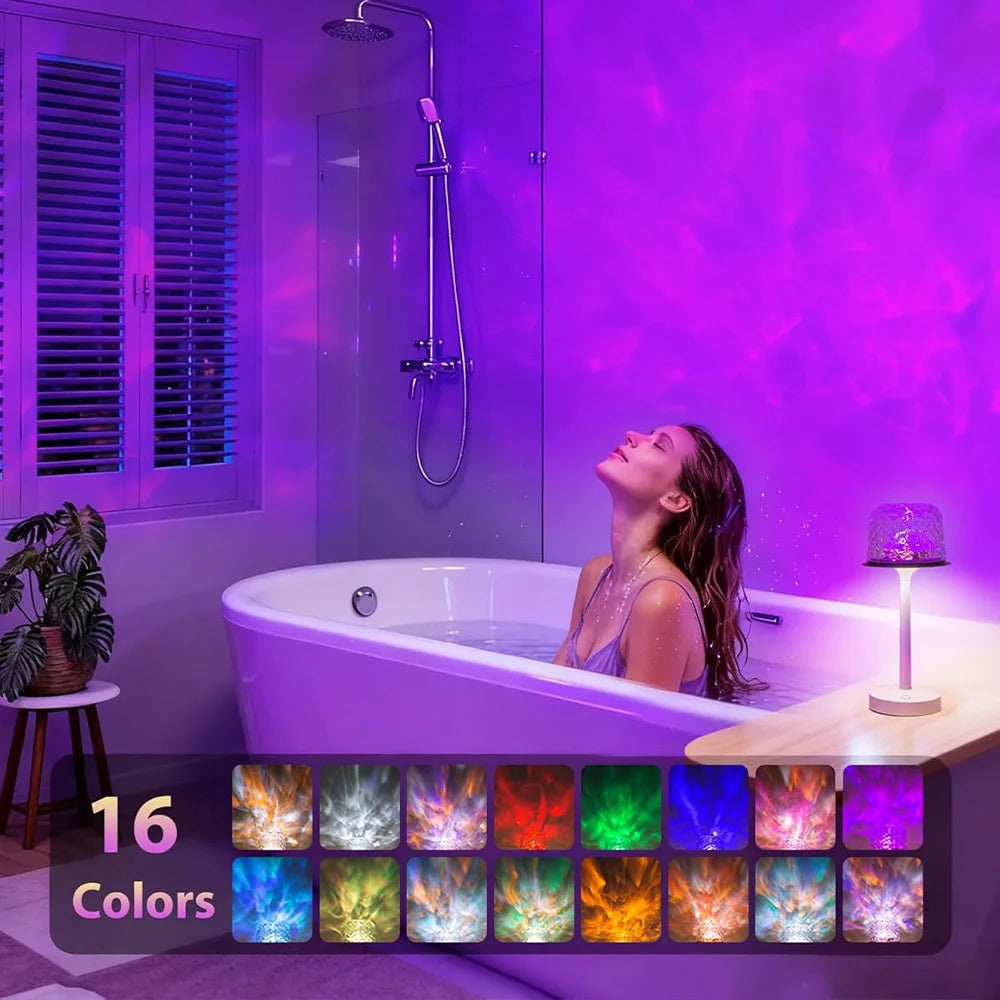 Water Ripple Lamp – Rechargeable RGB & Touch