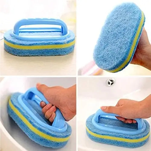 All-Purpose Cleaning Brush with Ergonomic Handle — Bathroom, Kitchen & Toilet Scrubber