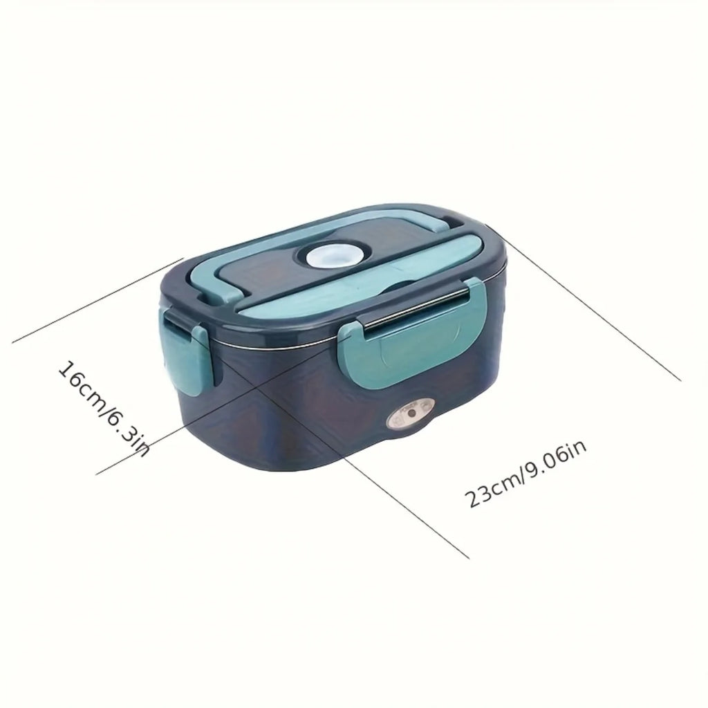 Electric Lunch Box Food Heater — Double Compartment Portable Warmer for Home, Car & Camping (110V-240V / 12V-24V)
