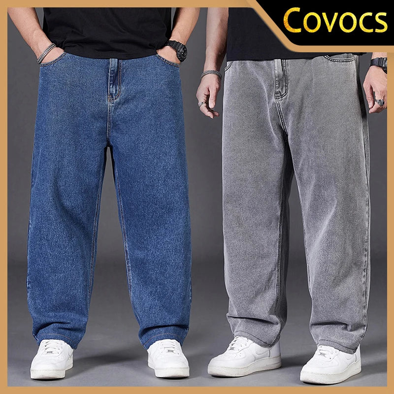 Men's Plus Size Loose Jeans — High Stretch Denim Pants in Big & Tall Sizes 30–50