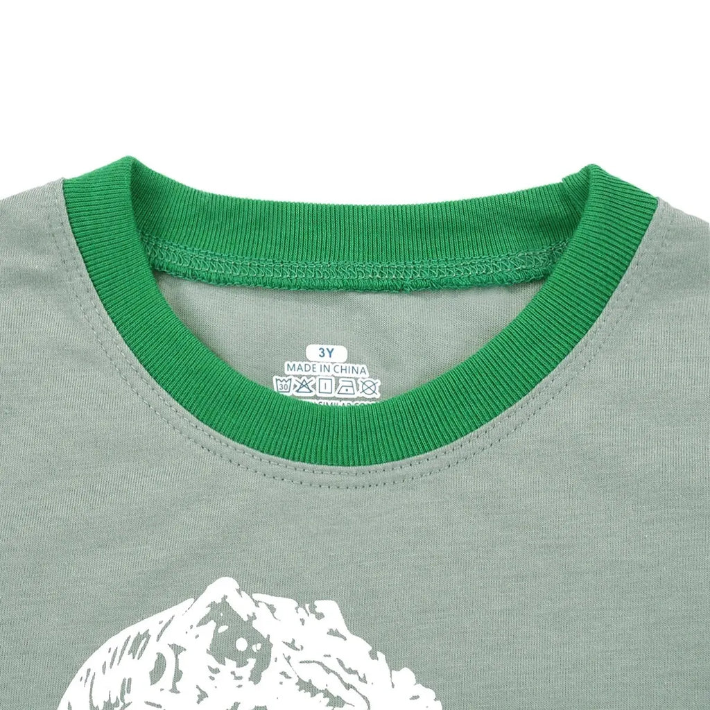 Kids' T-Rex Dinosaur Pajamas Set | Long Sleeve Top & Pants Comfy Casual Boys Loungewear