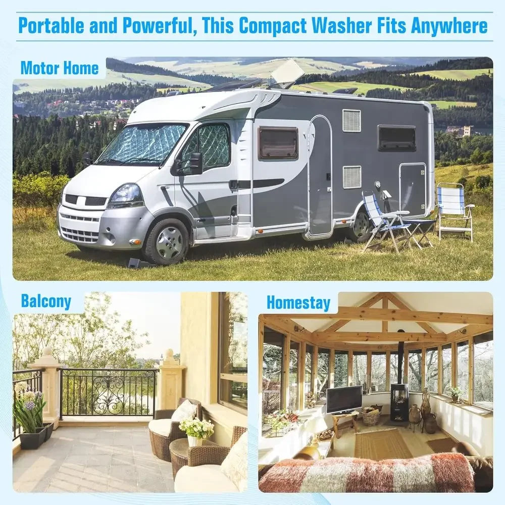 Portable Washing Machine 18 Lbs | Twin Tub Washer & Dryer Combo, Soaking Function, High Efficiency, Apartment, Dorm & RV