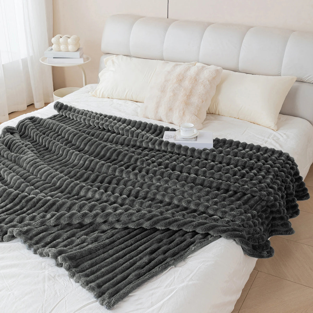 Soft Flannel Blanket – Warm Nap Throw in Multiple Colors, Christmas Gift Blanket