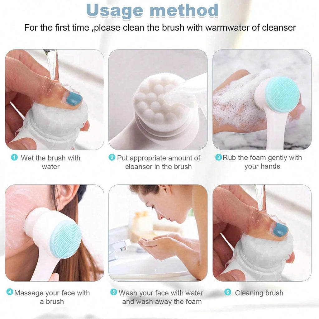7-Piece Home Skincare Set – Facial Cleansing Brush, Mask Sponge, Hair Band & Storage Bag Beauty Kit