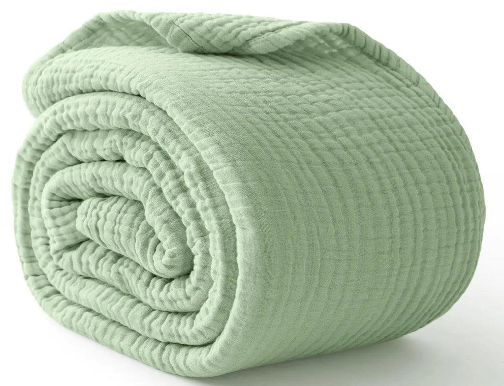 100% Cotton Muslin Gauze Throw Blanket – Lightweight Breathable Bedspread, All Season