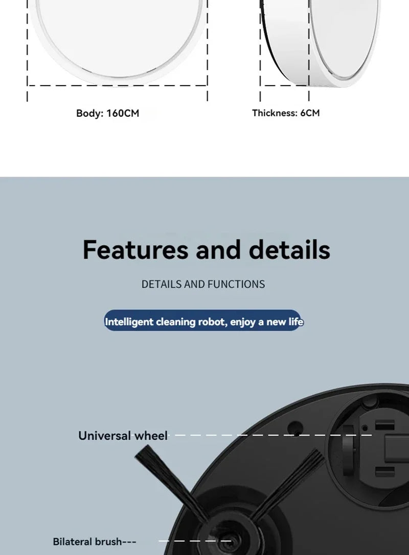 Smart Mini Robot Vacuum Cleaner – Fully Automatic Mopping, Suction & Sweeping Integrated
