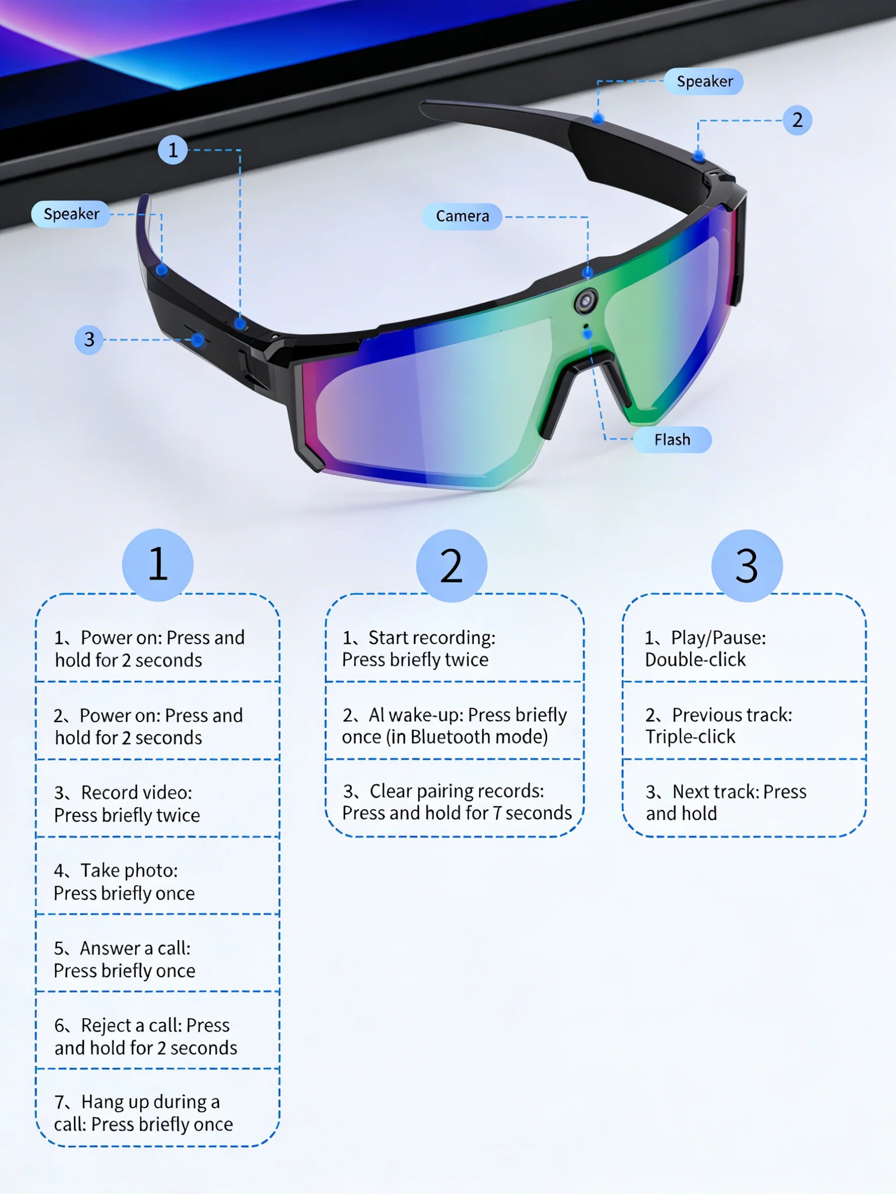 Break Every Language Barrier — AI Voice Translate Smart Glasses | 1200P HD Camera, Bluetooth 5.3, Anti-Shake & Polarized Lens