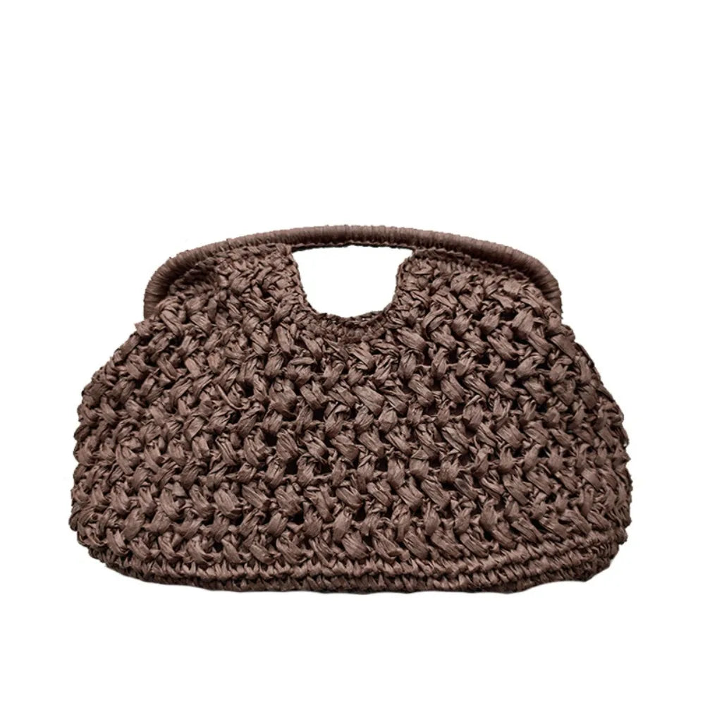 Elegant Woven Straw Clutch Bag – Large Capacity Beach Wallet Travel Handbag for Women