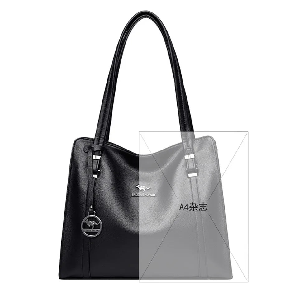 Luxury Soft PU Leather Tote Bag – Large Capacity Sequin Crossbody Shoulder Bag for Women