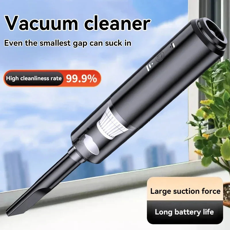 Cordless Mini Car Vacuum Cleaner – White Handheld