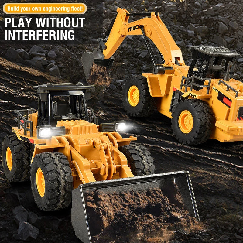 2.4G RC Construction Truck – Alloy Excavator, Bulldozer & Dump Truck for Kids